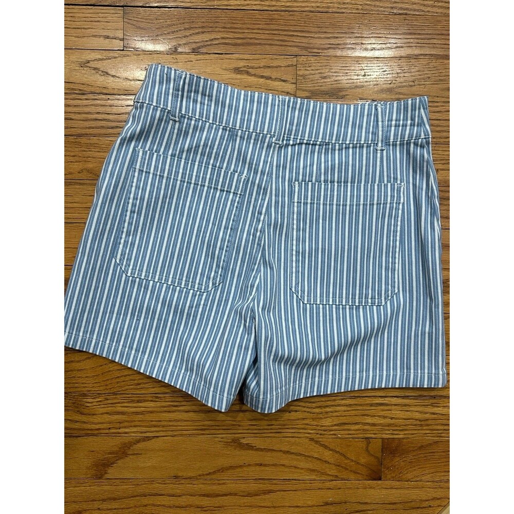 High Waist Shorts 12 Bagatelle Collection Brushed 98%Cotton 2% Spandex Blue New - Picture 2 of 7